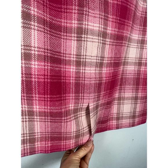 RARE Tommy Hilfiger Pink Tartan Plaid Wool Pleated Skirt Size 10 - Picture 7 of 14